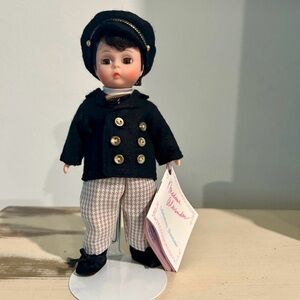 Vintage Madame Alexander 8” Doll in Black and Gold Outfit.
